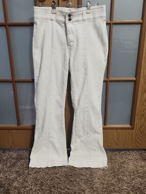 Indigo Poppy Womens White Flare Jeans Size 12